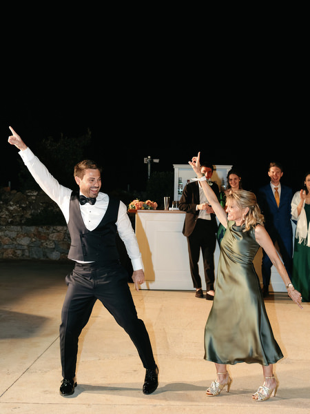 Dance floor celebration at Aria Estate night wedding