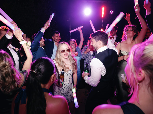 Wedding dance floor at Aria Estate destination wedding in Greece