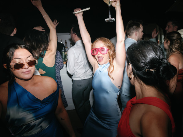 Luxury destination wedding party at Aria Estate