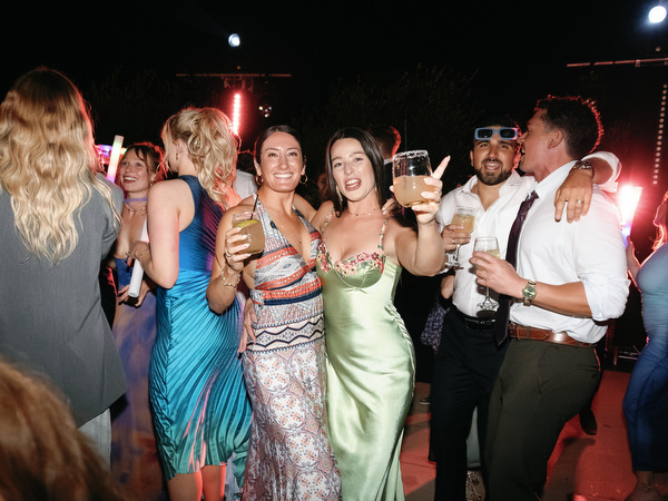 Outdoor wedding party at Aria Estate Greece