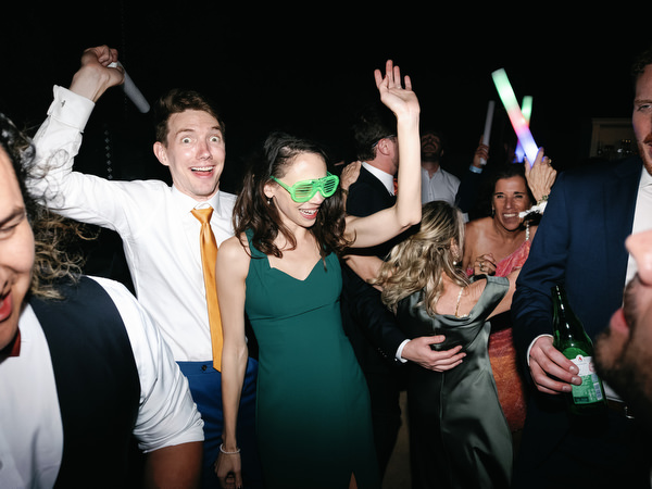 Wedding guests partying at Aria Estate night reception