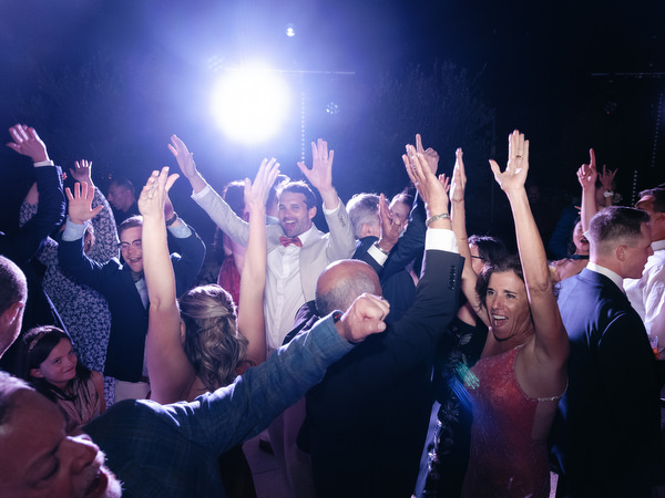 Wedding dance floor celebration at Aria Estate Peloponnese