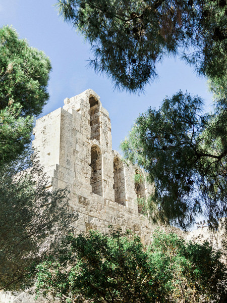 Stone and greenery surrounding Acropolis wedding dinner venue in Athens