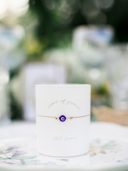 Wedding invitation detail photographed at Athens pre-wedding event