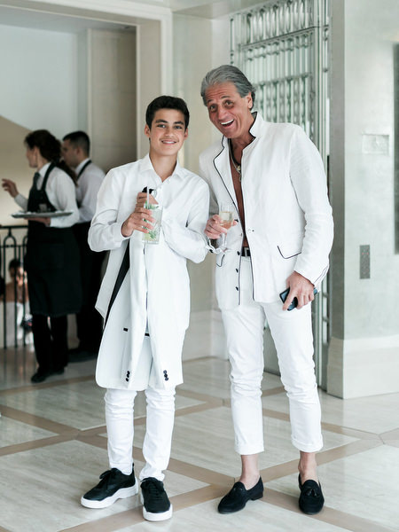 Guests arriving at Athens pre-wedding dinner celebration