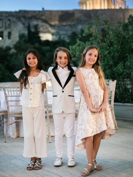 Kids celebrating together during Athens wedding weekend