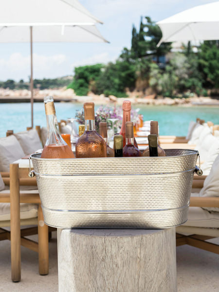 Champagne cooler setup at Four Seasons Astir Palace brunch celebration