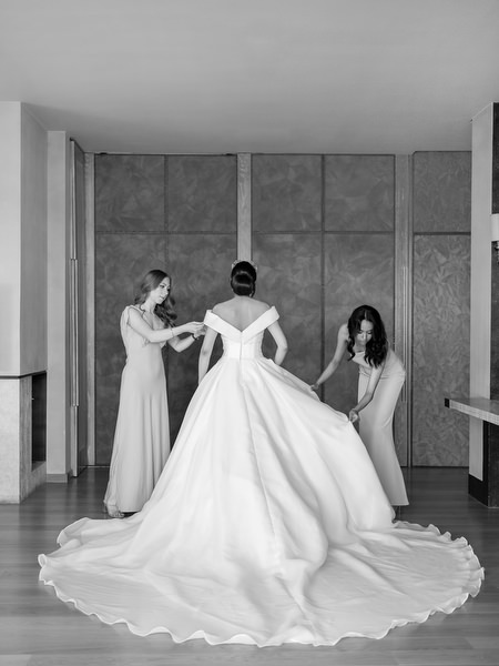 Bridal preparation moment in elegant suite at Margie Hotel before Athens wedding ceremony