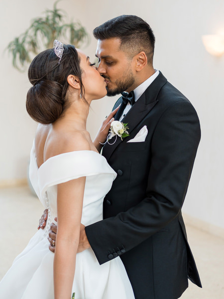 Close-up couple portrait during Athens symbolic wedding