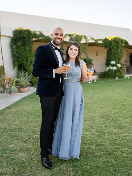 Guests enjoying celebration after symbolic wedding ceremony