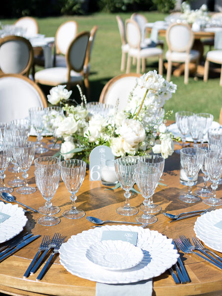 Elegant wedding table setting during Athens symbolic ceremony