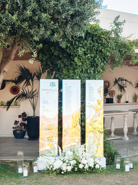 Table seating plan at Golf Privé Glyfada on the Athens Riviera