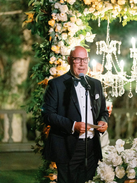 Parent giving speech during Athens wedding reception