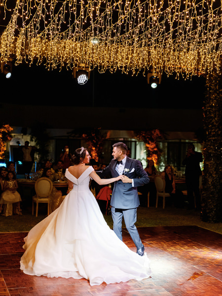 Couple first dance during wedding reception celebration in Athens