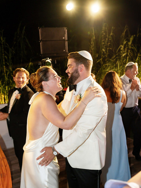Couple laughing at dance floor