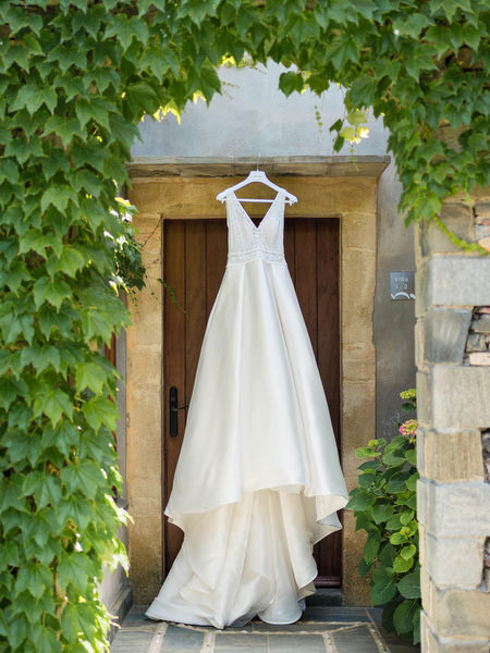 Bride’s wedding dress at Kinsterna Hotel Monemvasia.