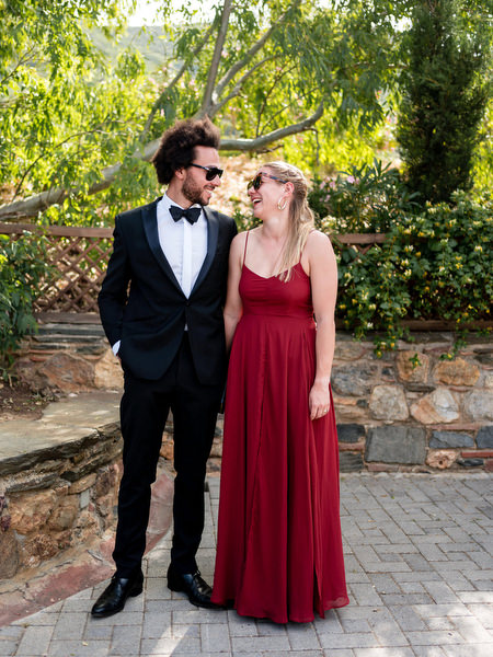Wedding guests at black-tie wedding Kinsterna Hotel Monemvasia.