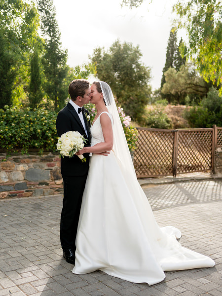 Bride and groom portrait at Kinsterna Hotel Monemvasia Greece.