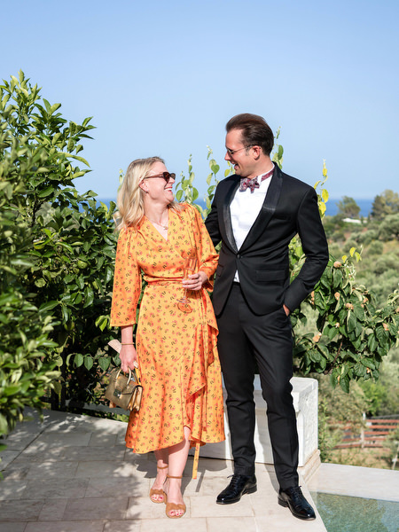 Guests at luxury destination wedding Kinsterna Hotel Greece.