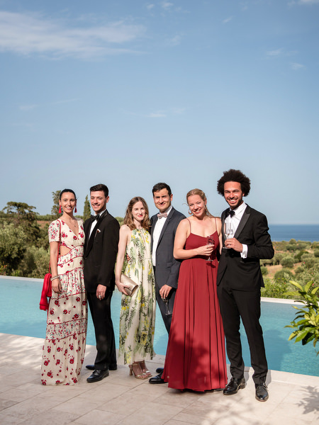 Guests at black-tie wedding Kinsterna Hotel Monemvasia.
