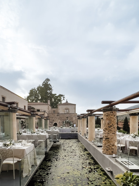 Kinsterna Hotel reception terrace in Monemvasia Greece.