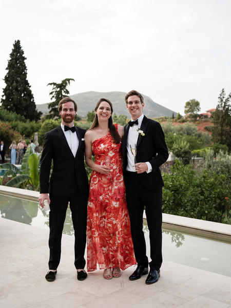 Wedding guests at Kinsterna Hotel Monemvasia cocktail hour.