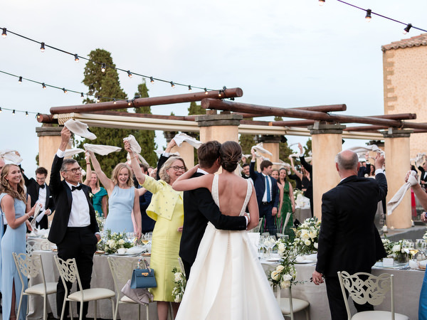 Emotional wedding moment at Kinsterna Hotel Monemvasia.