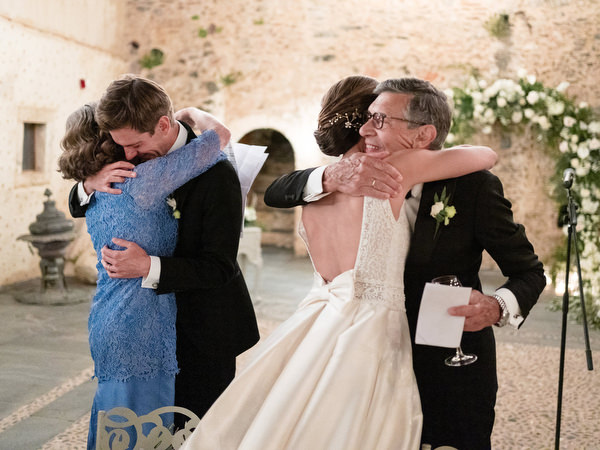 Emotional wedding moment at Kinsterna Hotel Monemvasia.