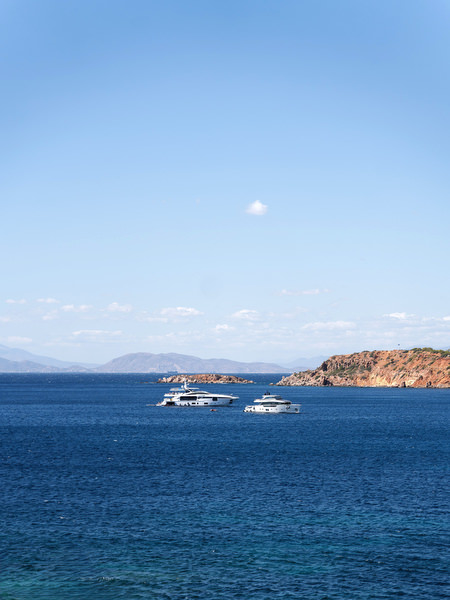 Aegean Sea view with yachts along the Athens Riviera during a luxury destination wedding weekend in Athens