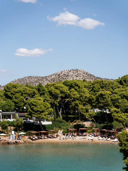 Private beach cove at Four Seasons Astir Palace on the Athens Riviera