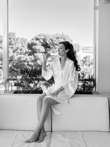 Bride preparing for her luxury destination wedding at Four Seasons Athens