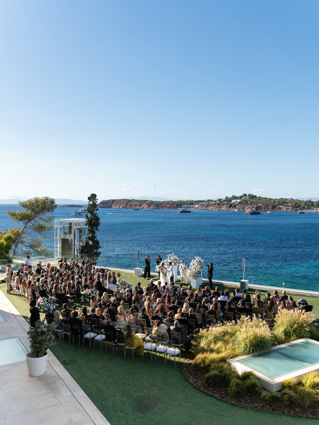 Luxury seaside wedding ceremony at Four Seasons Astir Palace on the Athens Riviera