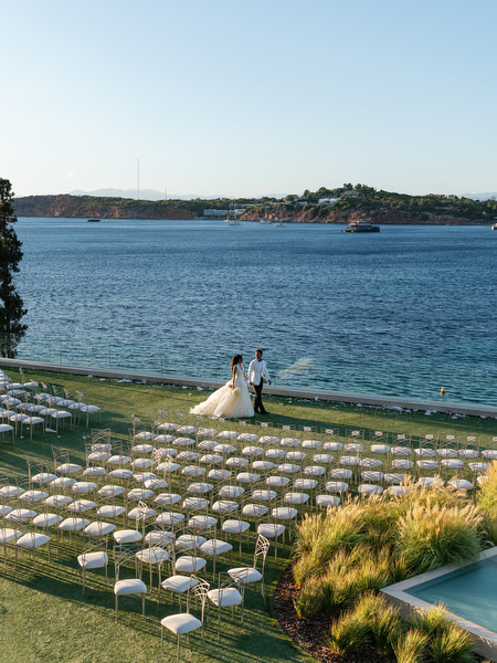 Seaside wedding setup at Four Seasons Astir Palace Athens