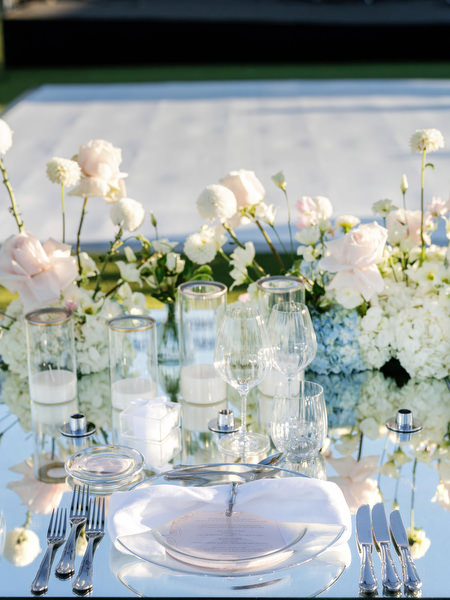 Luxury wedding tablescape detail at The Residence at Island Athens