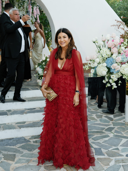 Elegant wedding guest portrait at Island Resort Athens Riviera