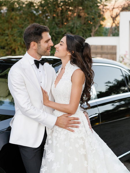Bride and groom portrait at Island Resort Athens Riviera