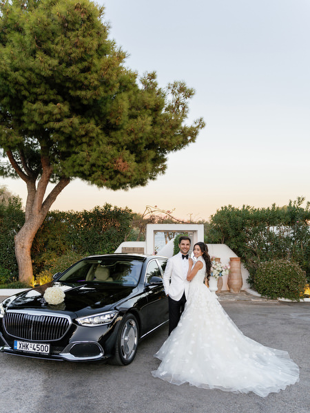 Athens Riviera sunset wedding portrait at Island Resort