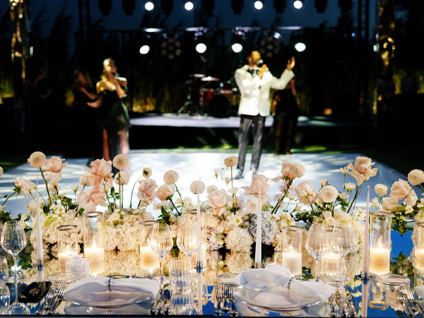 Luxury outdoor wedding reception at Island Resort Athens Riviera