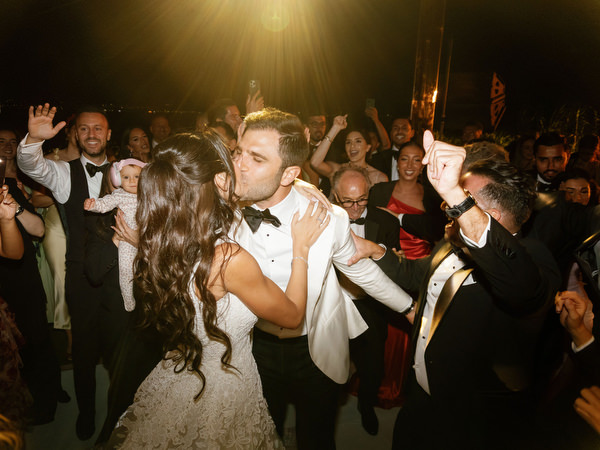 High-energy wedding party at Island Resort Athens