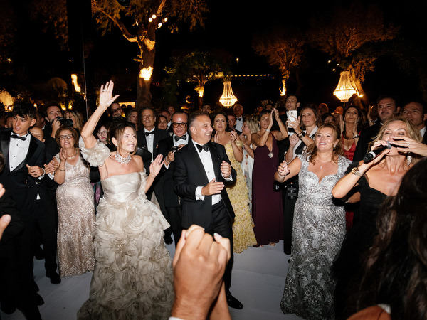 Luxury black-tie wedding party at The Residence at Island Athens