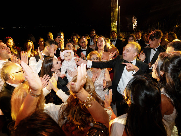 High-energy dance floor at Island Resort Athens Riviera wedding reception