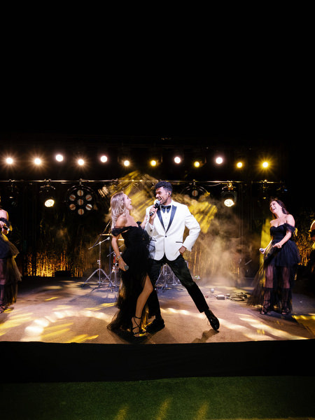 Black-tie seaside wedding celebration in Athens Greece