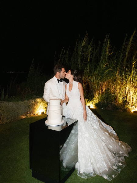 Seaside wedding reception detail at Island Resort Athens