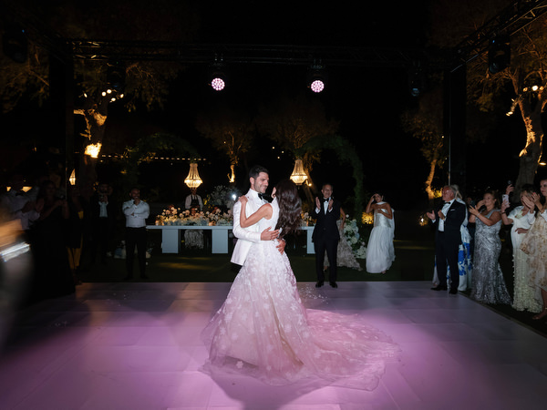 Luxury Athens destination wedding reception moment
