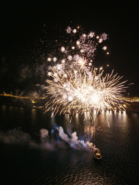 Wedding fireworks display at Island Resort Athens Riviera