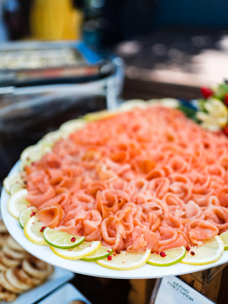 Fish platter served during Indian destination wedding brunch