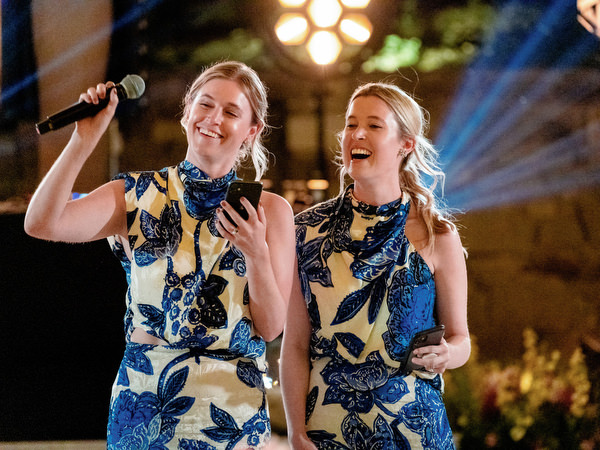Wedding guest speech during reception at Petra Farm Paros.