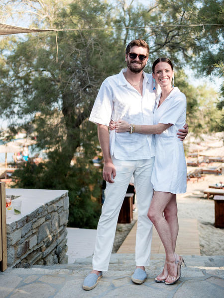 Couple portrait at Monastiri Beach venue in Paros