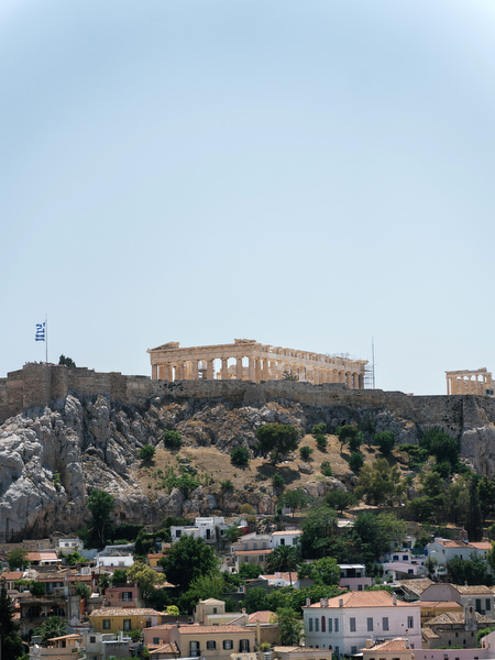View of the Acropolis in Athens, Greece establishing scene for luxury Island Resort Athens Riviera wedding.
