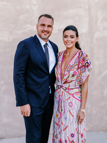 Wedding guests portrait at Arts Factory Santorini.